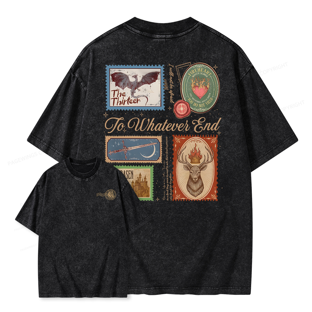 Pagewings To Whatever End Unisex Washed T-shirt
