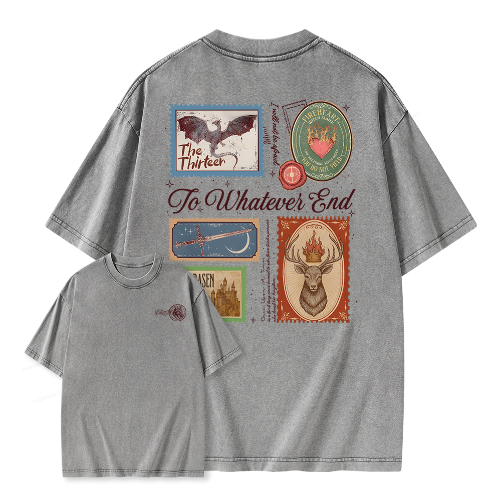 Pagewings To Whatever End Unisex Washed T-shirt