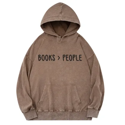 Pagewings Books Are Better Than People Unisex Washed Hoodie