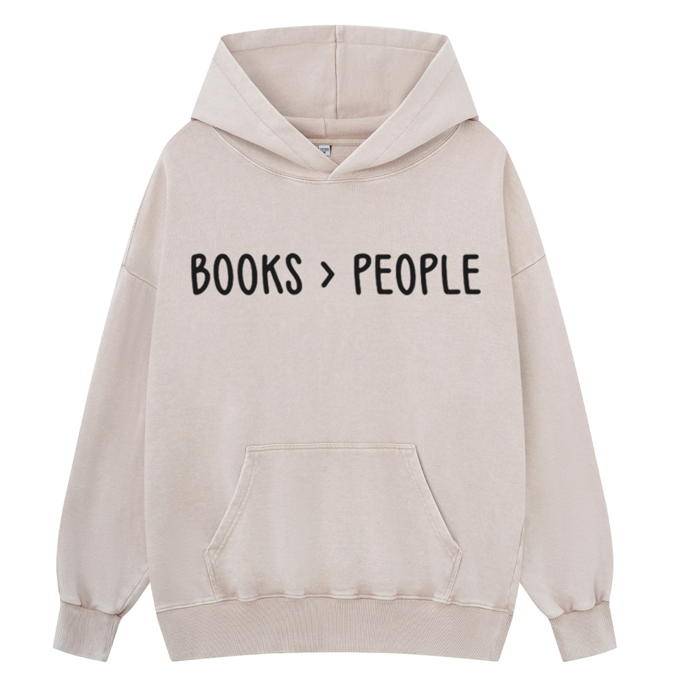 Pagewings Books Are Better Than People Unisex Washed Hoodie