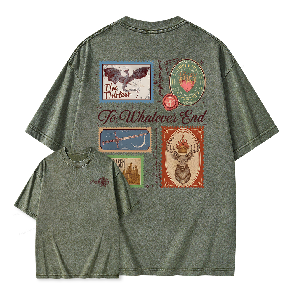 Pagewings To Whatever End Unisex Washed T-shirt