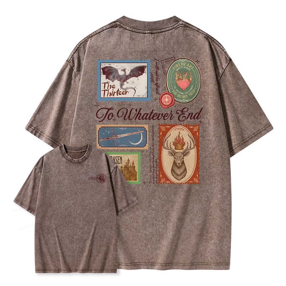 Pagewings To Whatever End Unisex Washed T-shirt