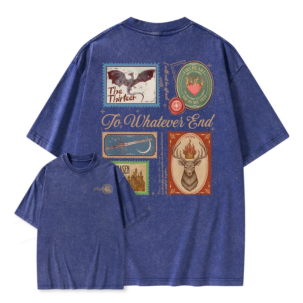 Pagewings To Whatever End Unisex Washed T-shirt