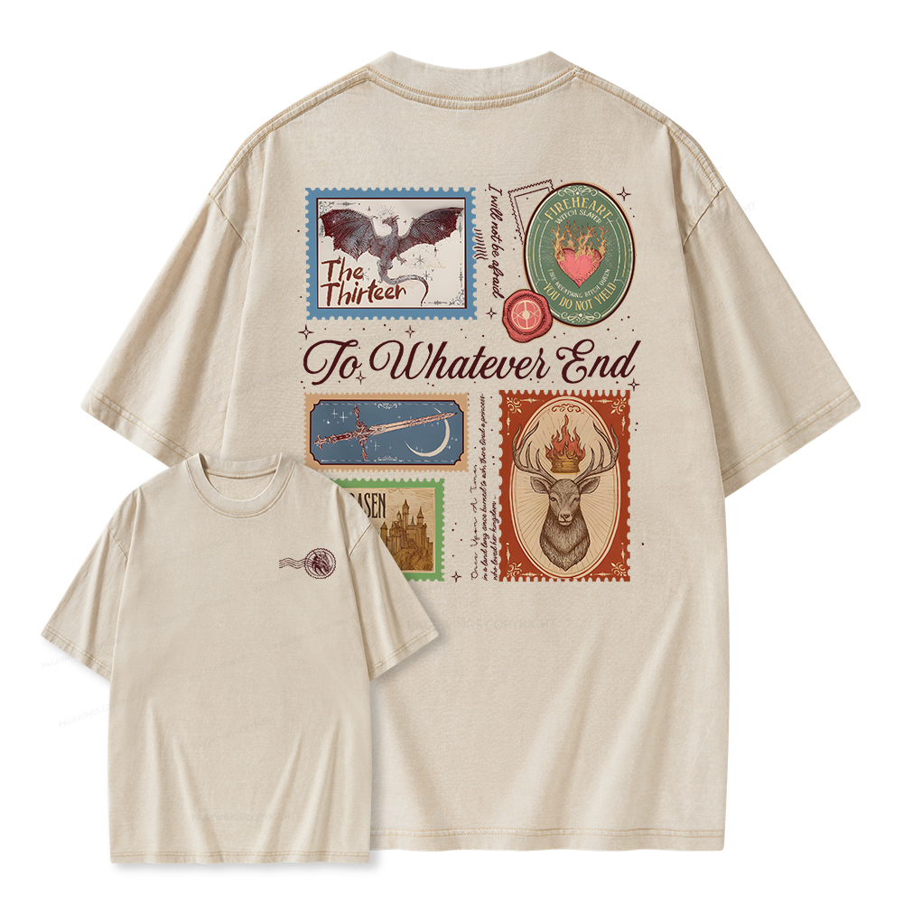 Pagewings To Whatever End Unisex Washed T-shirt