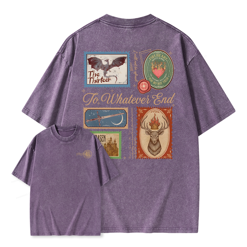 Pagewings To Whatever End Unisex Washed T-shirt