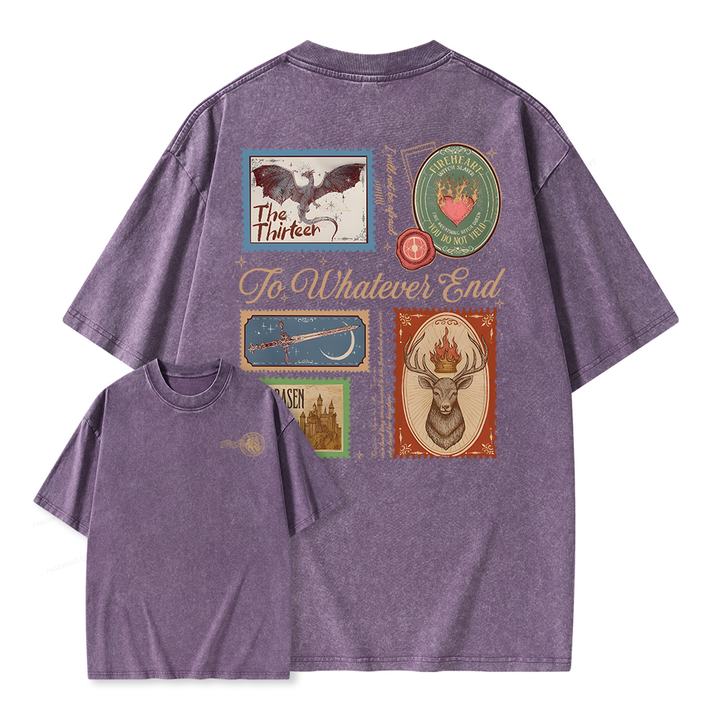 Pagewings To Whatever End Unisex Washed T-shirt