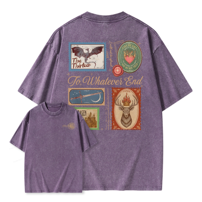 Pagewings To Whatever End Unisex Washed T-shirt