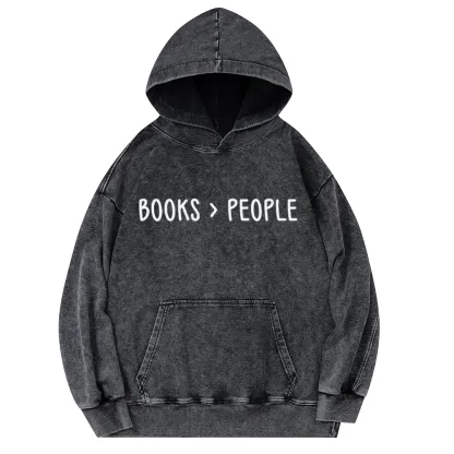 Pagewings Books Are Better Than People Unisex Washed Hoodie