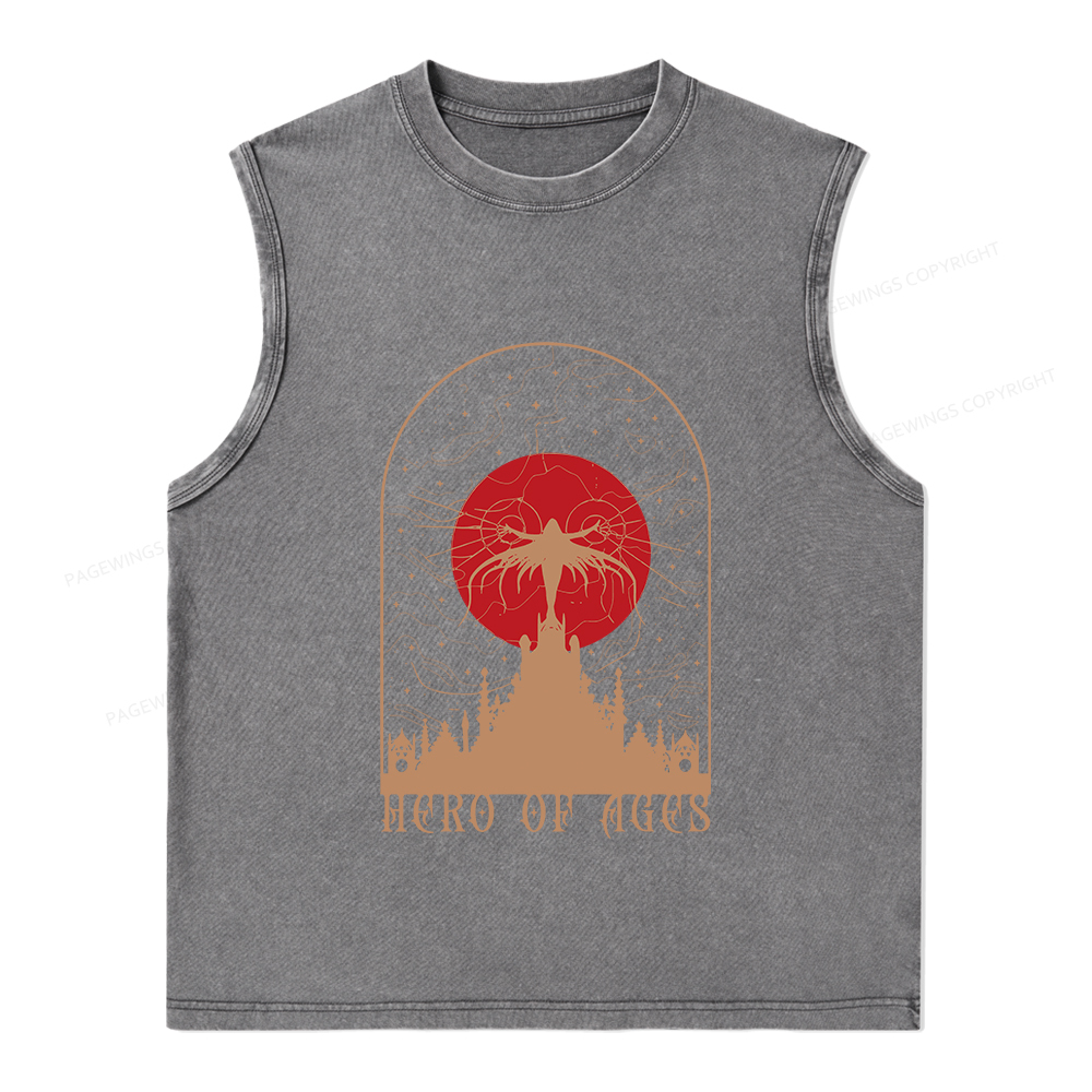 Pagewings Mist Bookish Unisex Washed Tank Top