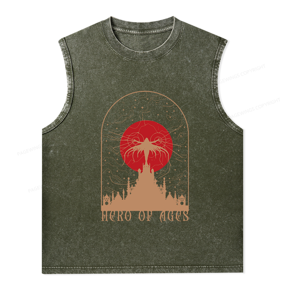 Pagewings Mist Bookish Unisex Washed Tank Top