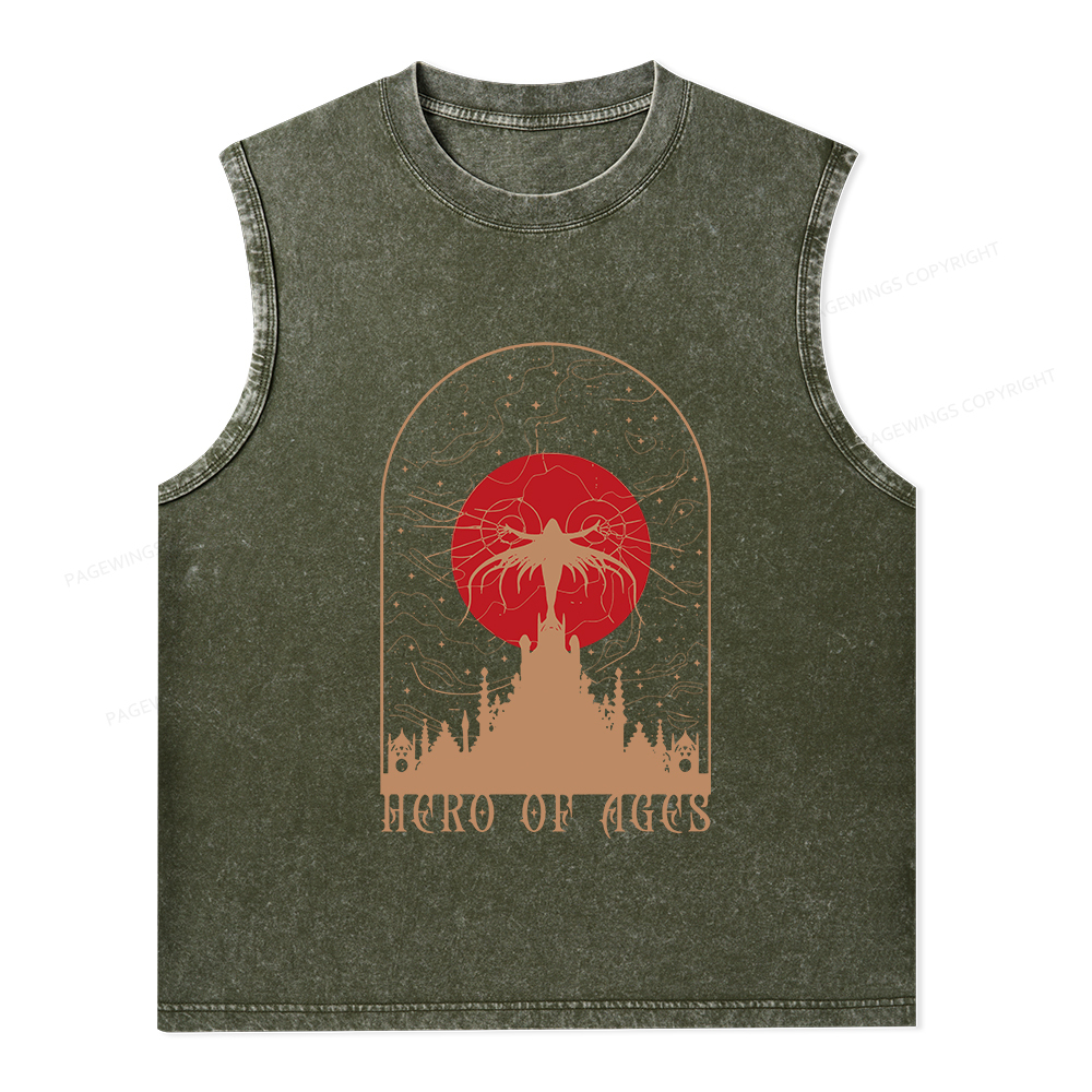 Pagewings Mist Bookish Unisex Washed Tank Top