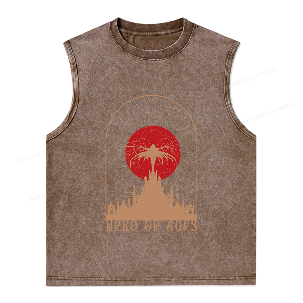 Pagewings Mist Bookish Unisex Washed Tank Top
