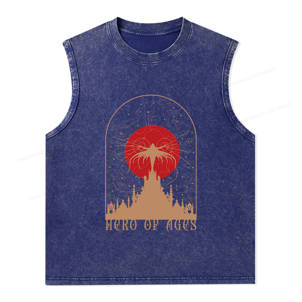 Pagewings Mist Bookish Unisex Washed Tank Top