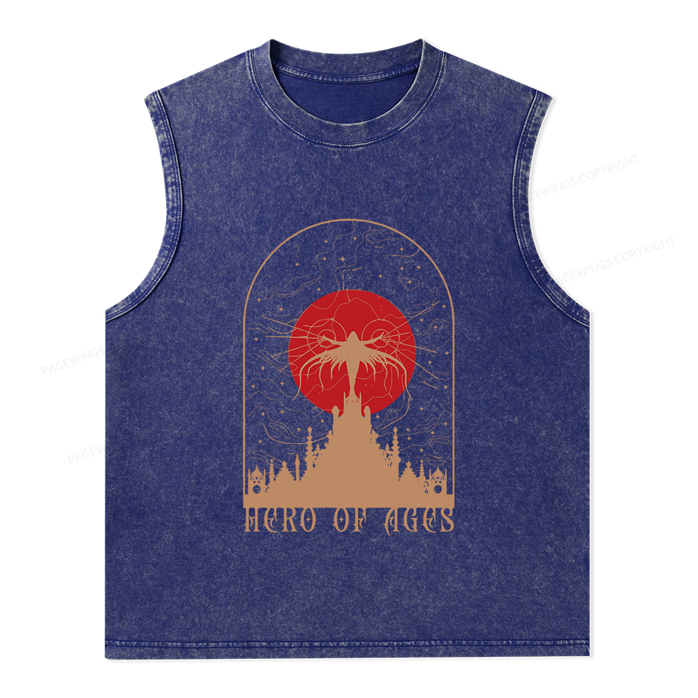 Pagewings Mist Bookish Unisex Washed Tank Top