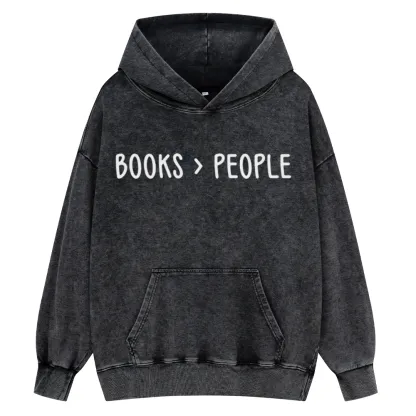 Pagewings Books Are Better Than People Unisex Washed Hoodie