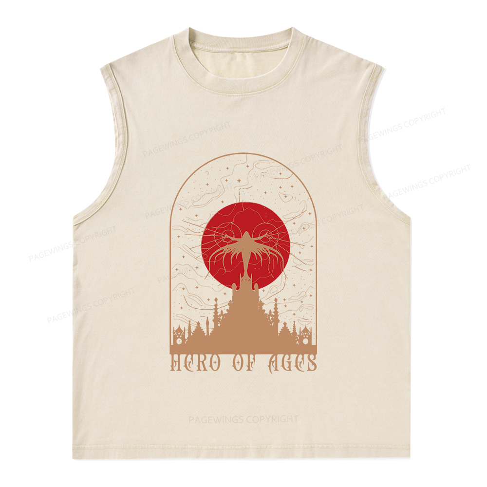 Pagewings Mist Bookish Unisex Washed Tank Top