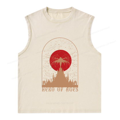 Pagewings Mist Bookish Unisex Washed Tank Top