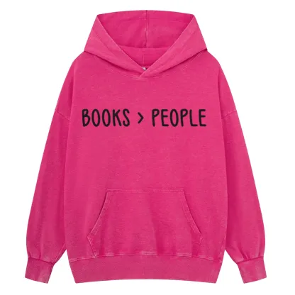 Pagewings Books Are Better Than People Unisex Washed Hoodie