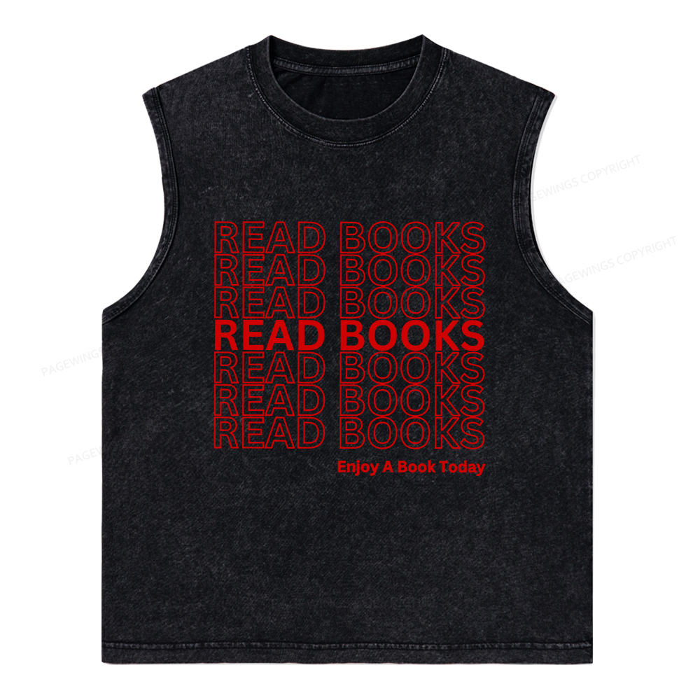 Pagewings Read Books Librarian Unisex Washed Tank Top