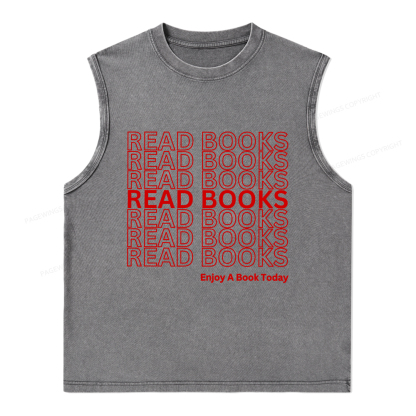 Pagewings Read Books Librarian Unisex Washed Tank Top