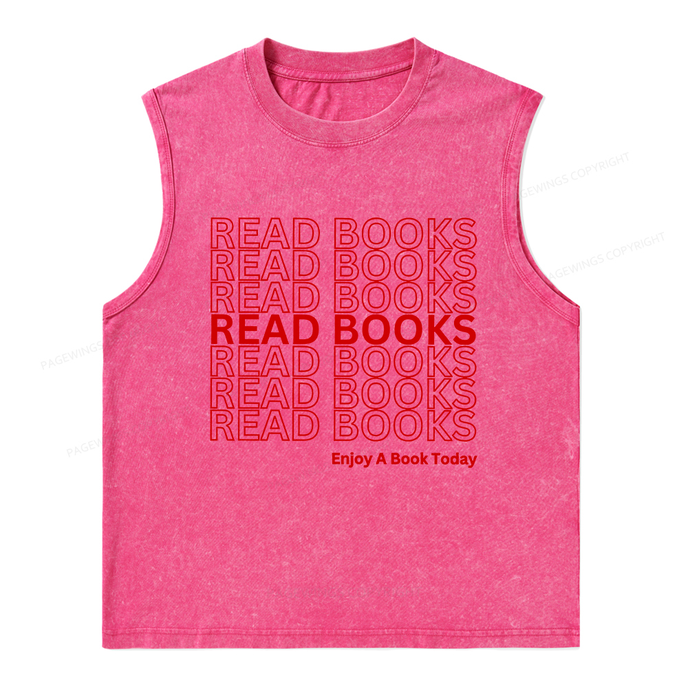 Pagewings Read Books Librarian Unisex Washed Tank Top