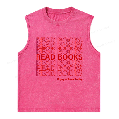 Pagewings Read Books Librarian Unisex Washed Tank Top