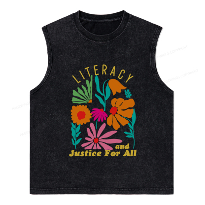 Pagewings Literacy And Justice Unisex Washed Tank Top