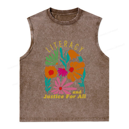 Pagewings Literacy And Justice Unisex Washed Tank Top