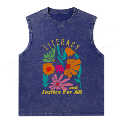 Pagewings Literacy And Justice Unisex Washed Tank Top