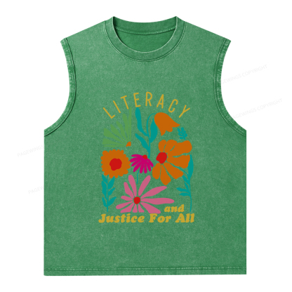 Pagewings Literacy And Justice Unisex Washed Tank Top