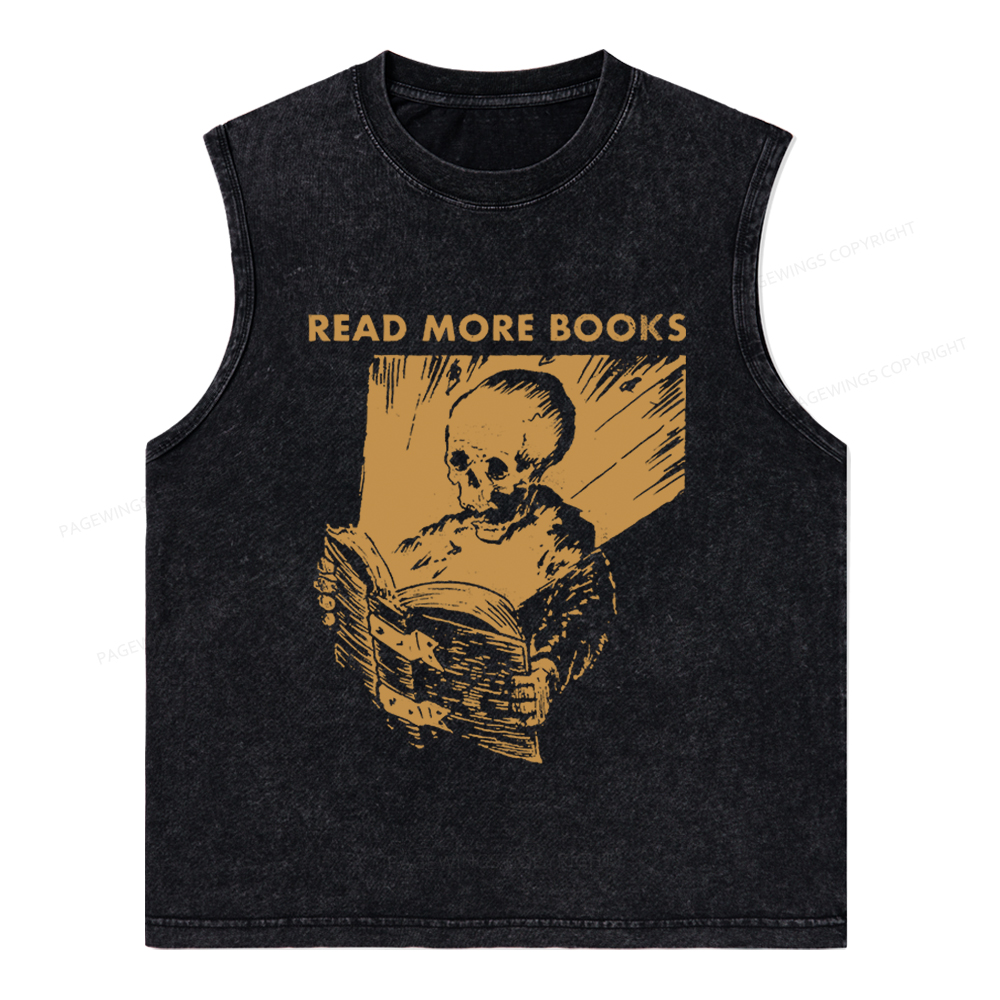 Pagewings Read More Books Unisex Washed Tank Top