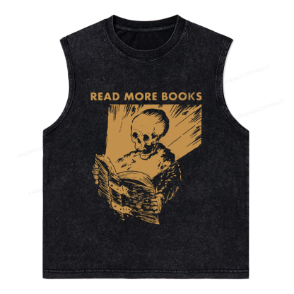 Pagewings Read More Books Unisex Washed Tank Top