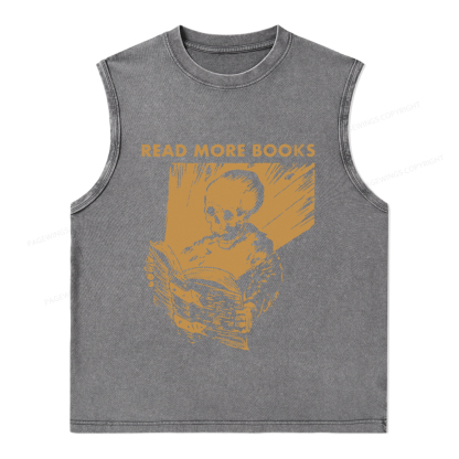 Pagewings Read More Books Unisex Washed Tank Top
