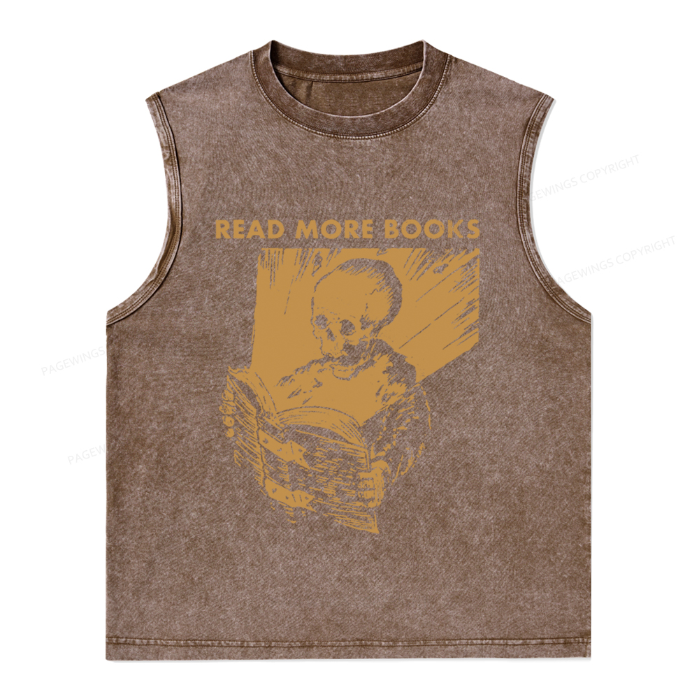 Pagewings Read More Books Unisex Washed Tank Top