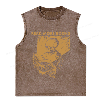 Pagewings Read More Books Unisex Washed Tank Top