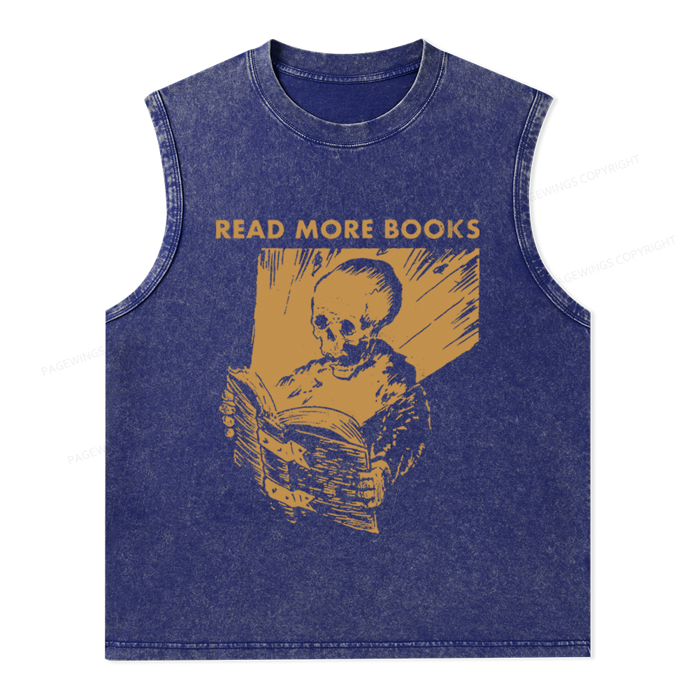 Pagewings Read More Books Unisex Washed Tank Top