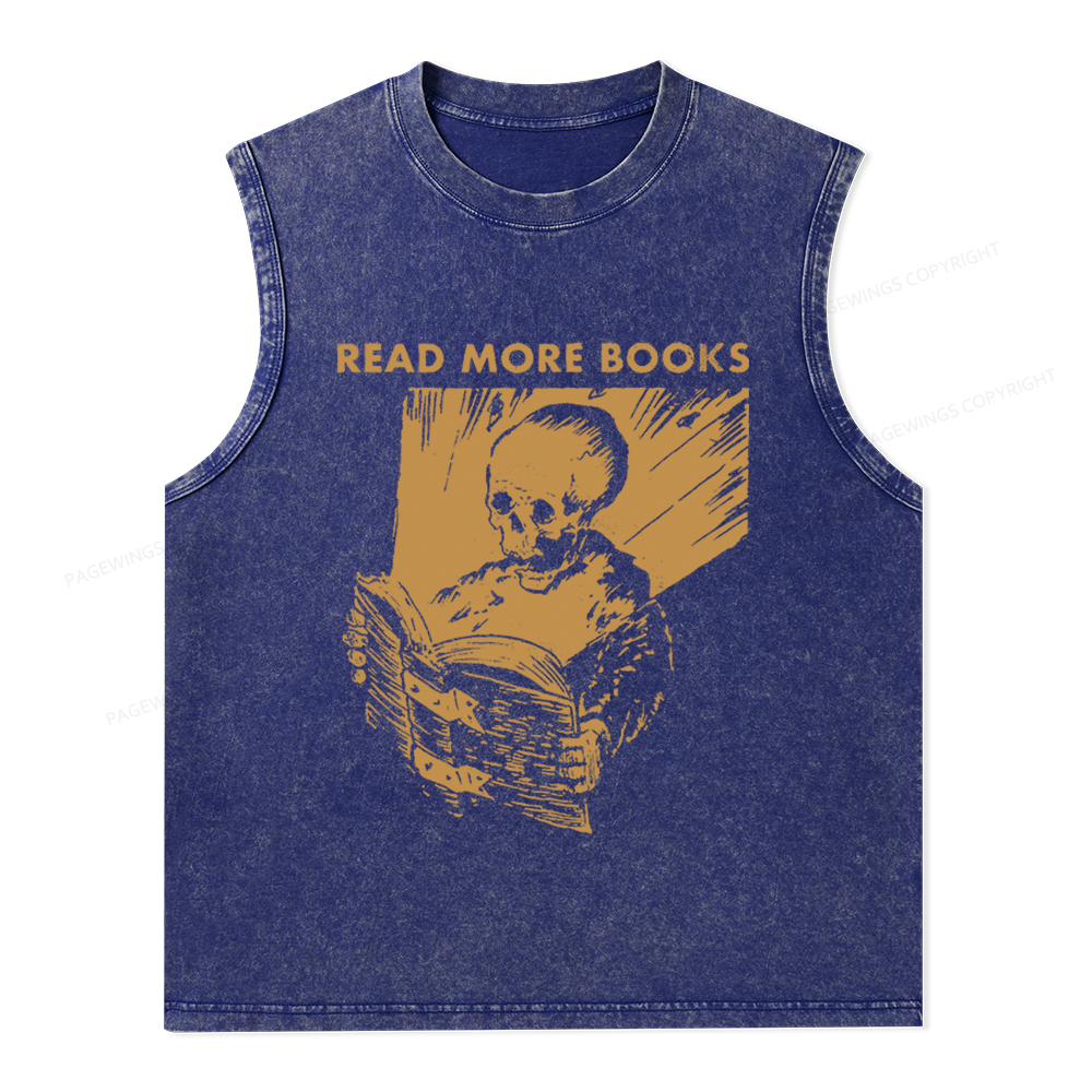 Pagewings Read More Books Unisex Washed Tank Top