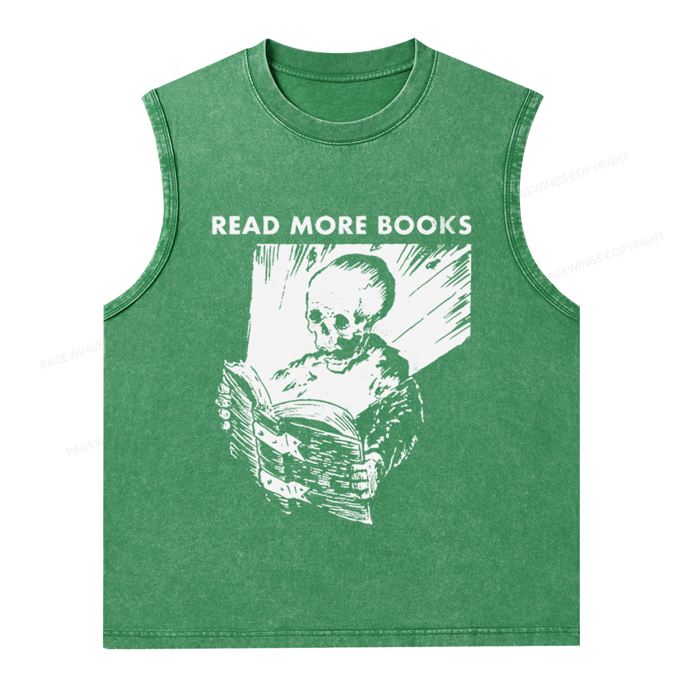 Pagewings Read More Books Unisex Washed Tank Top