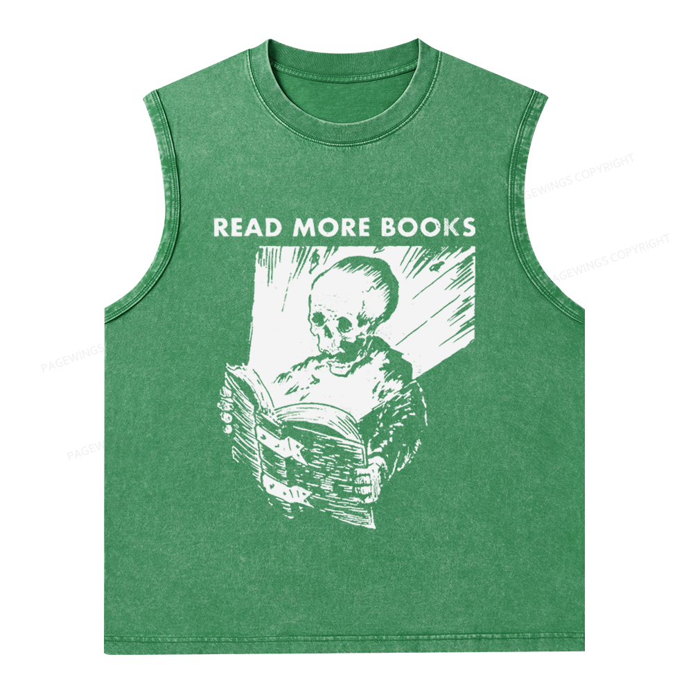 Pagewings Read More Books Unisex Washed Tank Top