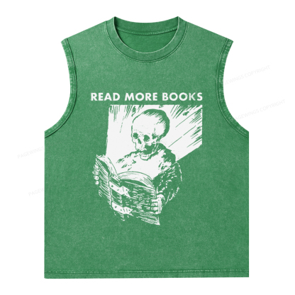 Pagewings Read More Books Unisex Washed Tank Top