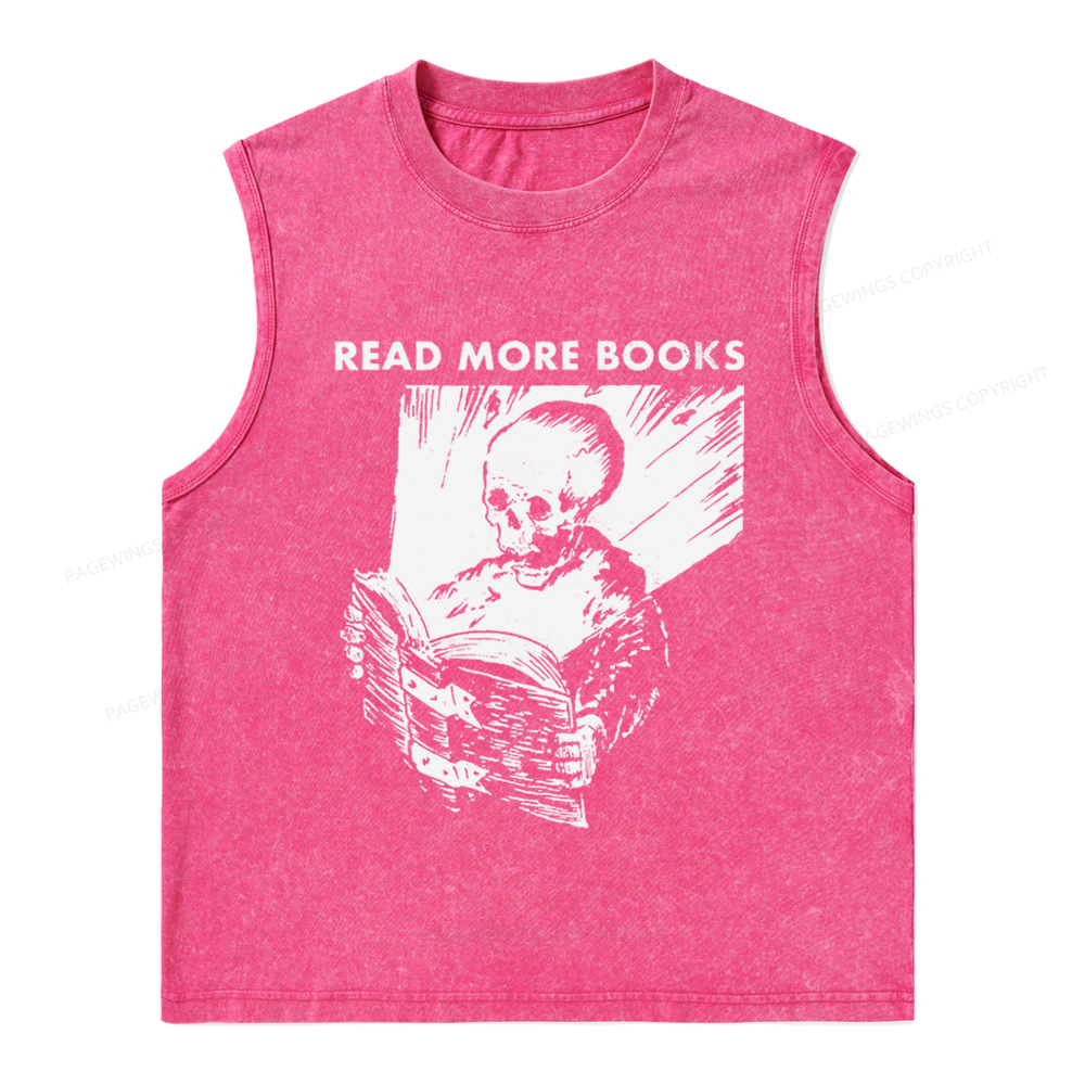 Pagewings Read More Books Unisex Washed Tank Top