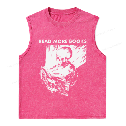 Pagewings Read More Books Unisex Washed Tank Top