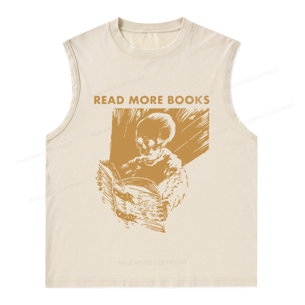 Pagewings Read More Books Unisex Washed Tank Top