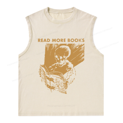 Pagewings Read More Books Unisex Washed Tank Top