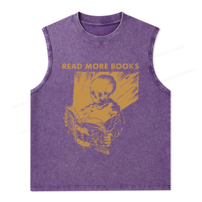 Pagewings Read More Books Unisex Washed Tank Top