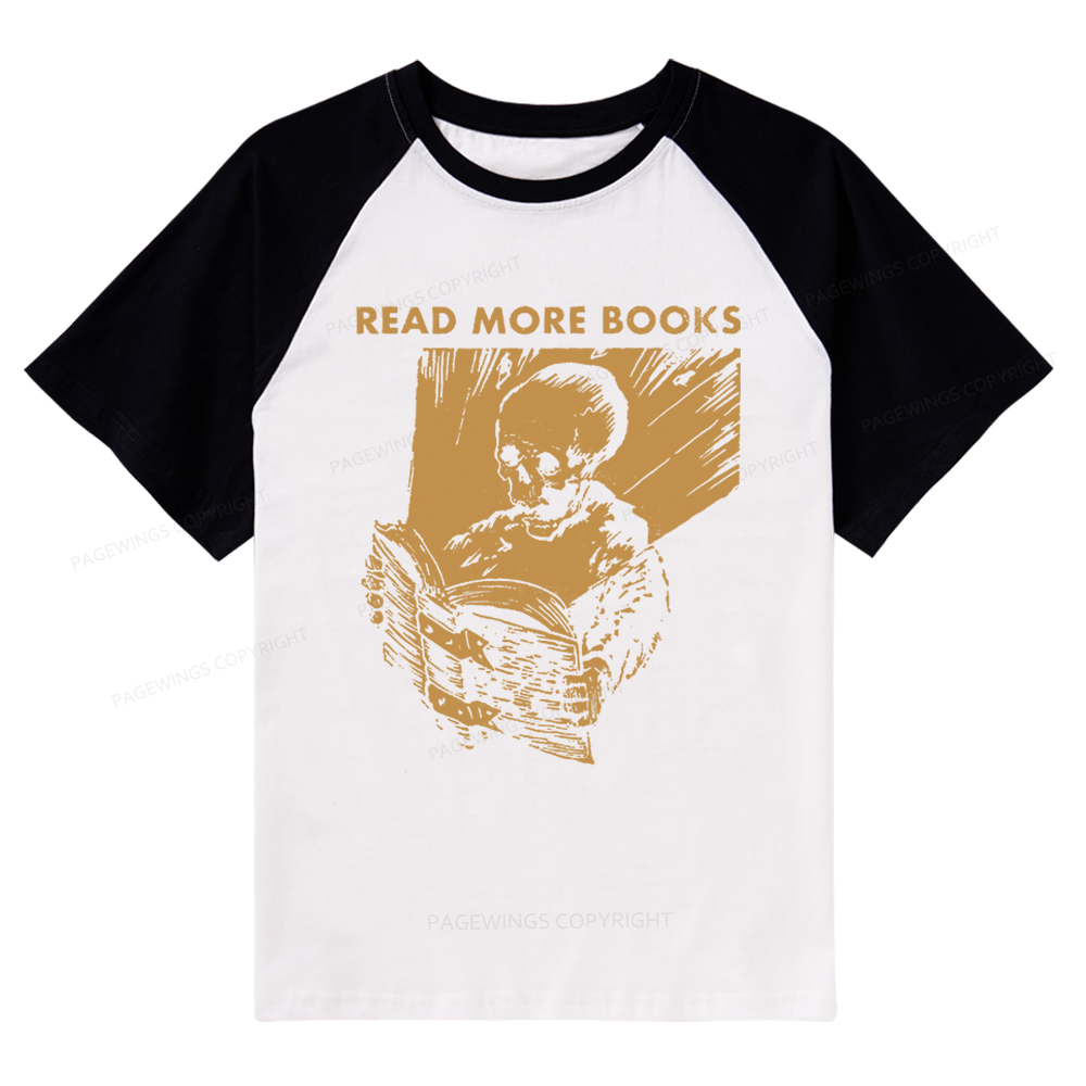 Pagewings Read More Books Raglan T-shirt