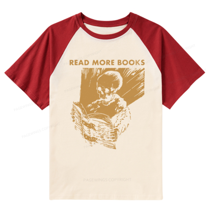 Pagewings Read More Books Raglan T-shirt
