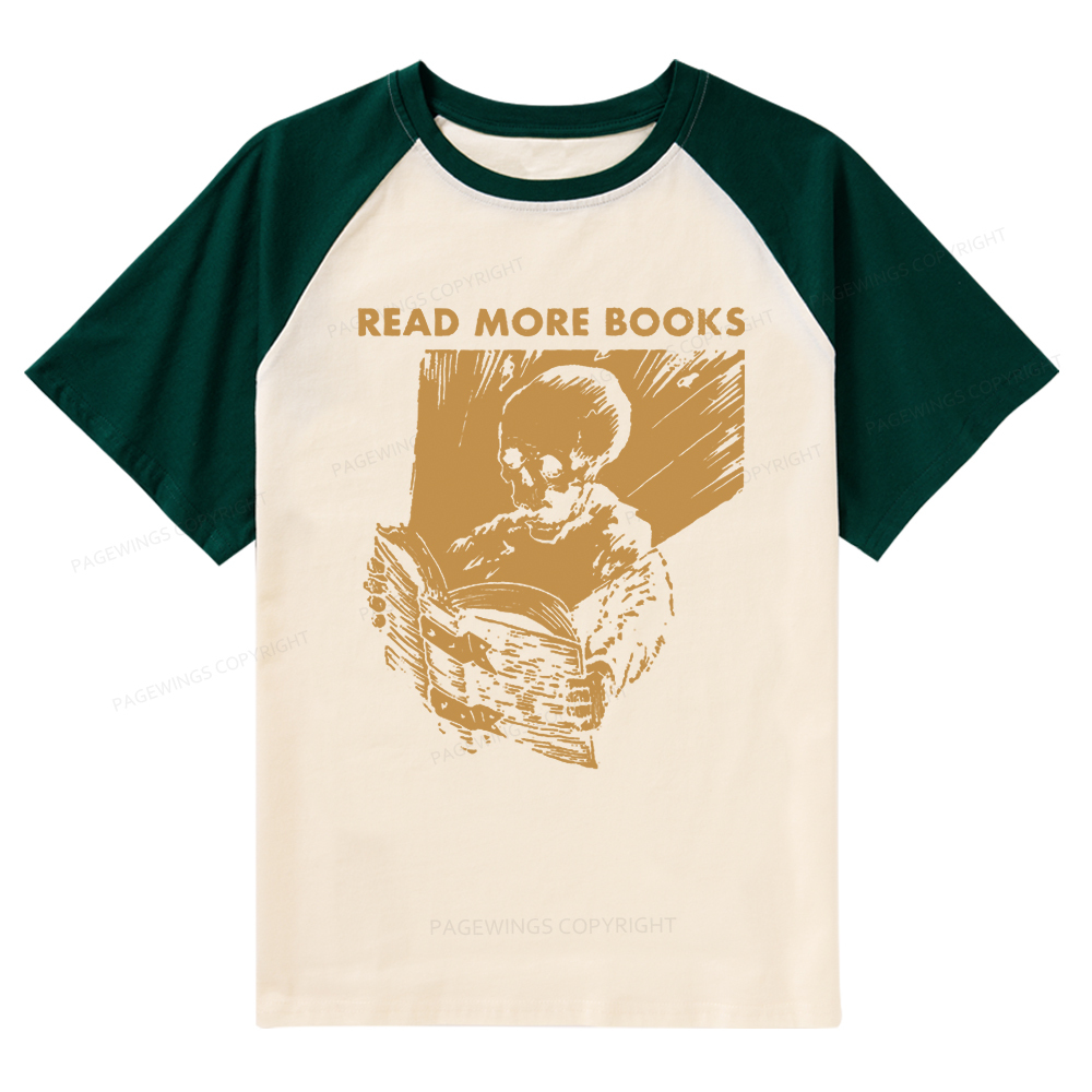 Pagewings Read More Books Raglan T-shirt