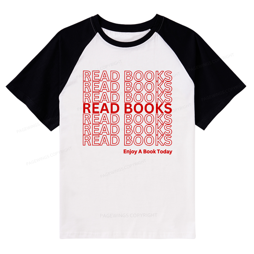 Pagewings Read Books Librarian Raglan T-shirt