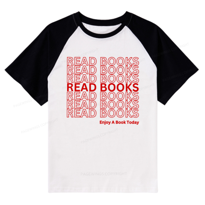 Pagewings Read Books Librarian Raglan T-shirt